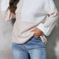Color Block Tied Dropped Shoulder Sweater