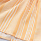 Striped Print Smocked Tie Back Blouse