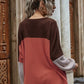 Color Block Waffle-Knit Long Sleeve Top