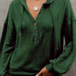 Buttoned Drop Shoulder Hoodie