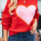 Heart Round Neck Long Sleeve Sweater