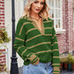 Striped Johnny Collar Sweater