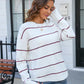 Striped Round Neck Long Sleeve Sweater