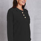 Quarter Button Dropped Shoulder Sweatshirt