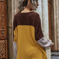 Color Block Waffle-Knit Long Sleeve Top