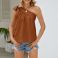 Tied One-Shoulder Sleeveless Top