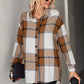 Plaid Collared Neck Longline Shirt