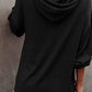 Buttoned Drop Shoulder Hoodie