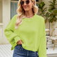 Round Neck Dropped Shoulder Sweater
