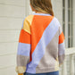 Colorblock Long Sleeve Round Neck Knit Sweater
