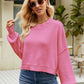 Round Neck Dropped Shoulder Sweater