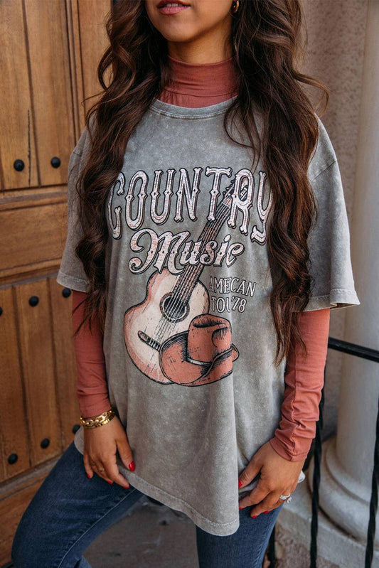 Country Music Vintage Graphic Print Tee