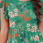 Printed Round Neck Tiered Dress