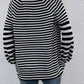 Striped V-Neck Button-Down Cardigan