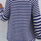 Striped V-Neck Button-Down Cardigan