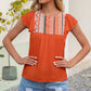 Contrast Print Butterfly Sleeve Top
