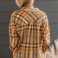Plaid Collared Neck Long Sleeve Button-Up Shirt