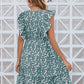Ruffled Ditsy Floral Surplice Mini Dress