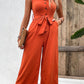 Tie Belt Sleeveless Jumpsuit with Pockets