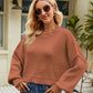 Round Neck Dropped Shoulder Sweater