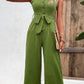 Tie Belt Sleeveless Jumpsuit with Pockets