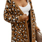 Leopard Print Fur Long Sleeve Cardigan