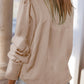 Lapel Collar Buttoned Puff Sleeve Shirt