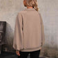 Collared Neck Buttoned Sweatshirt with Pocket