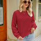 Openwork Round Neck Sweater