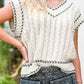 Cable-Knit Cap Sleeve Sweater Vest