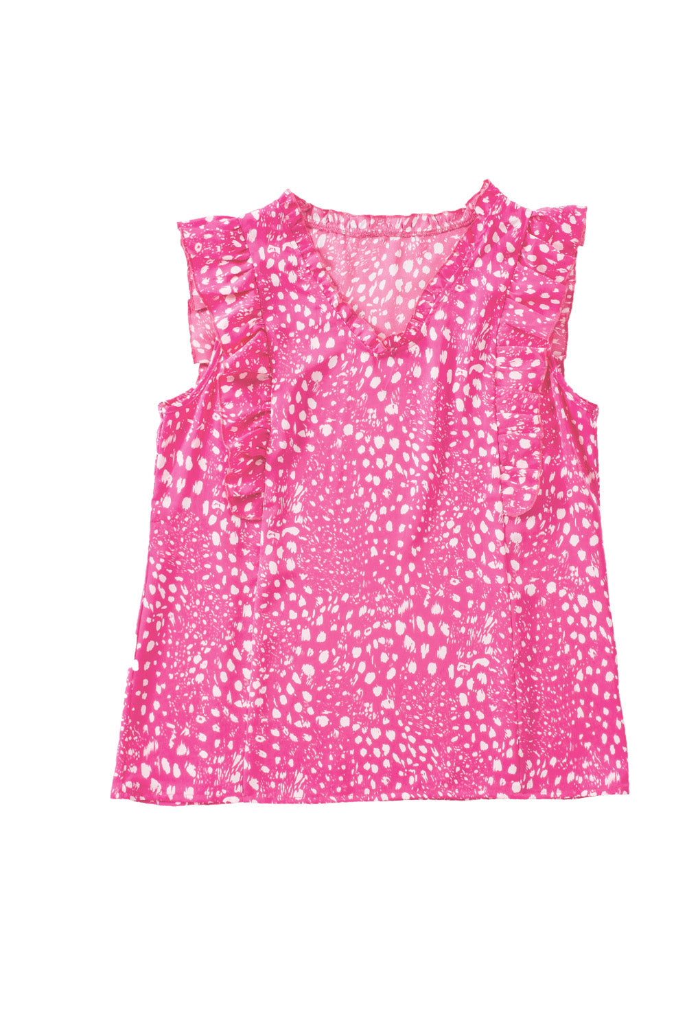 Printed V-Neck Butterfly Sleeve Tank