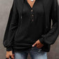 Buttoned Drop Shoulder Hoodie