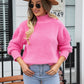 Turtle Neck Long Sleeve Pullover Sweater