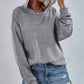 Dropped Shoulder Slit Hoodie