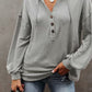 Buttoned Drop Shoulder Hoodie