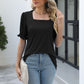 Square Neck Flounce Sleeve Top