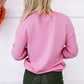 Pearl Round Neck Dropped Shoulder Sweatshirt