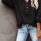 Buttoned Drop Shoulder Hoodie