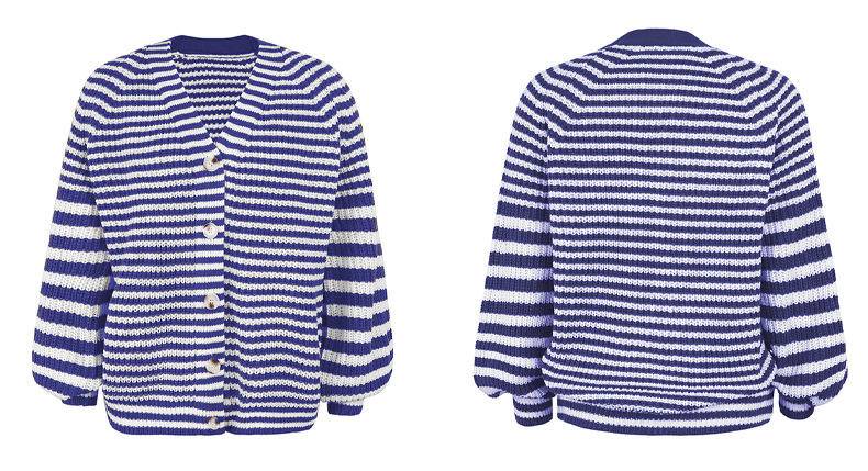 Striped Long Sleeve Button Front Cardigan